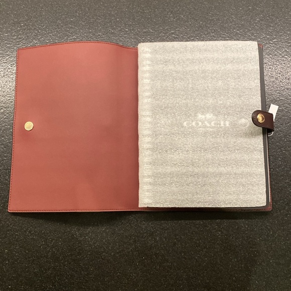 NWT COACH Signature Canvas Notebook and Pencil Case Bundle Oxblood Gold Hardware - Picture 3 of 14